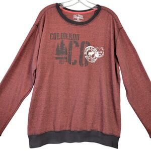 Salt Creek Red Brick Heather Shirt Long Sleeves Crew Graphic Print Mens Size 2XL